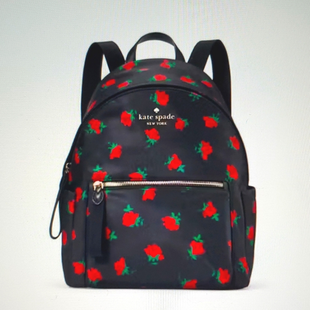 🆕️ KATE SPADE  CHELSEA ROSE TOSS PRINTED MEDIUM BACKPACK